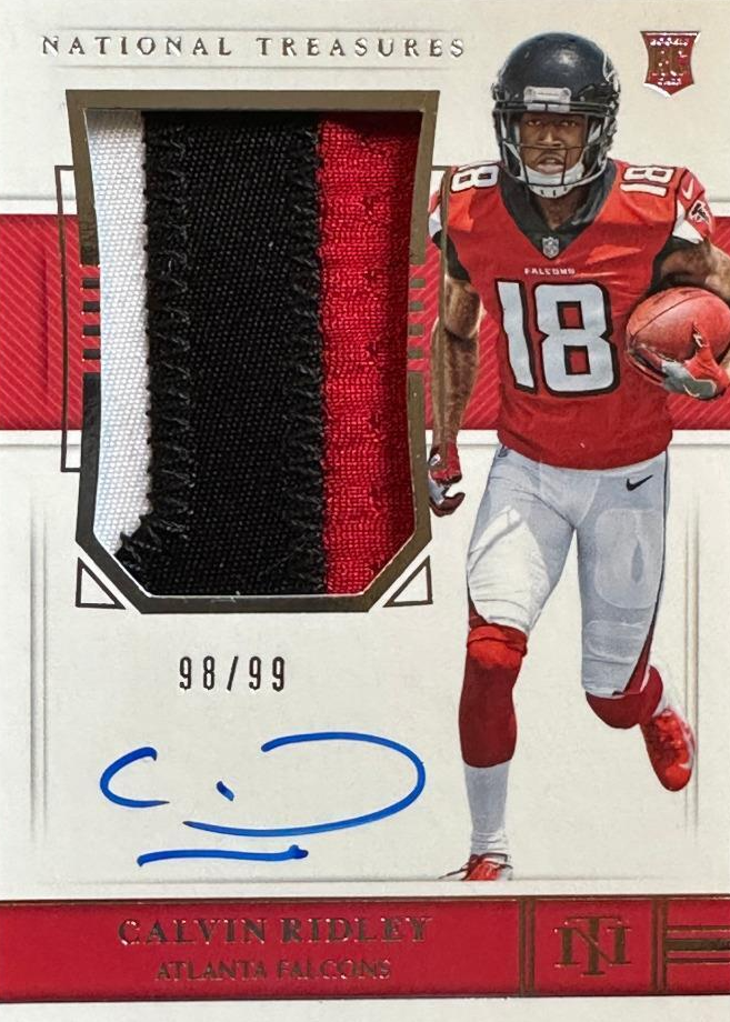Calvin Ridley 2018 National Treasures #185 Rookie Patch Auto /99 Price ...