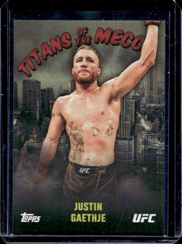 Justin Gaethje 2024 Topps NYC UFC #TM-4 Titans of the Mecca RAW