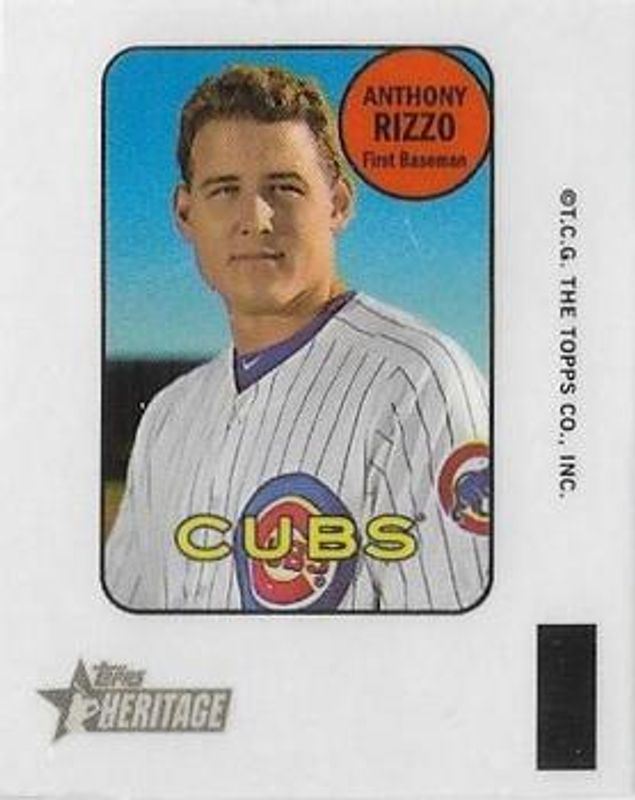 Anthony Rizzo 2018 Topps Heritage #7 1969 Topps Decals RAW