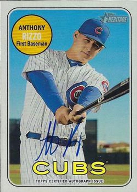 Anthony Rizzo 2018 Topps Heritage #ROA-AR Real One Autographs High Number RAW