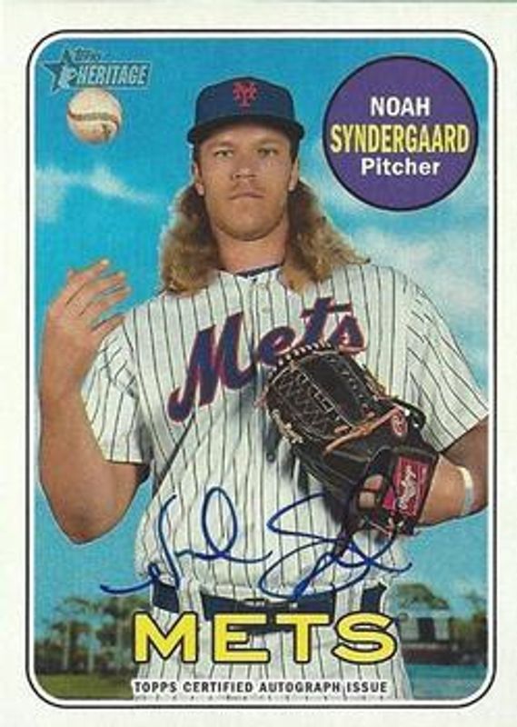 Noah Syndergaard 2018 Topps Heritage #ROA-NS Real One Autographs High Number RAW