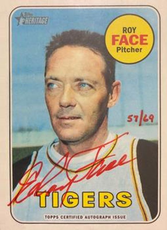 2018 Topps Heritage #ROA-RF Real One Autographs High Number - Red Ink /69