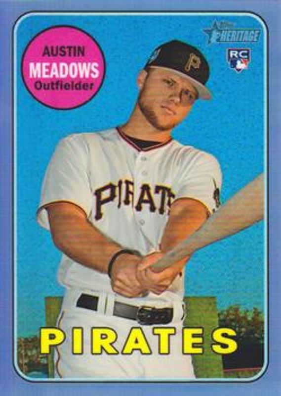 Austin Meadows 2018 Topps Heritage #THC-568 Chrome - Purple Hot Box Refractor Rookie RAW