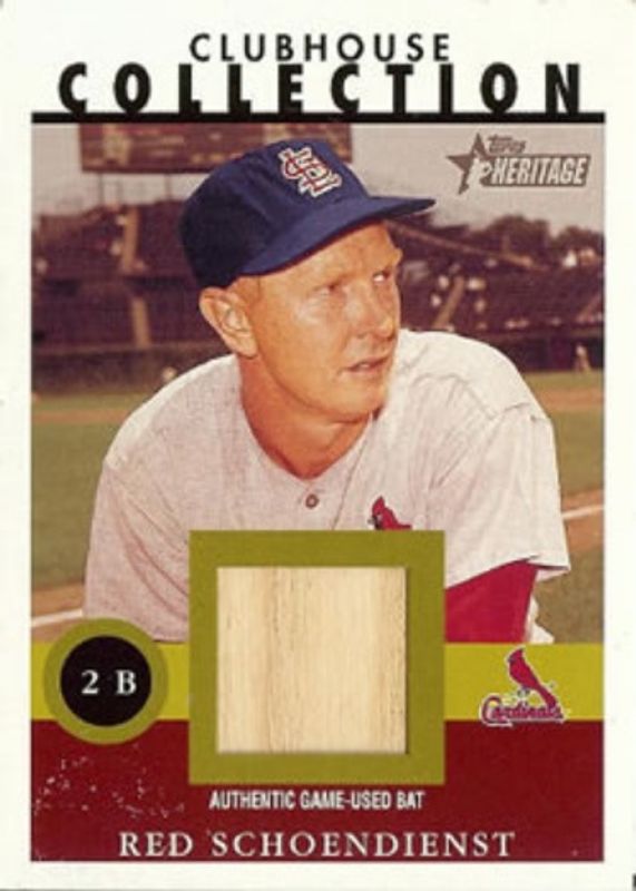 Red Schoendienst 2001 Topps Heritage #THCC-RS Clubhouse Collection Relics /52 RAW