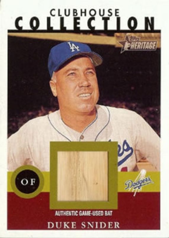 Duke Snider 2001 Topps Heritage #THCC-DS Clubhouse Collection Relics /52 RAW
