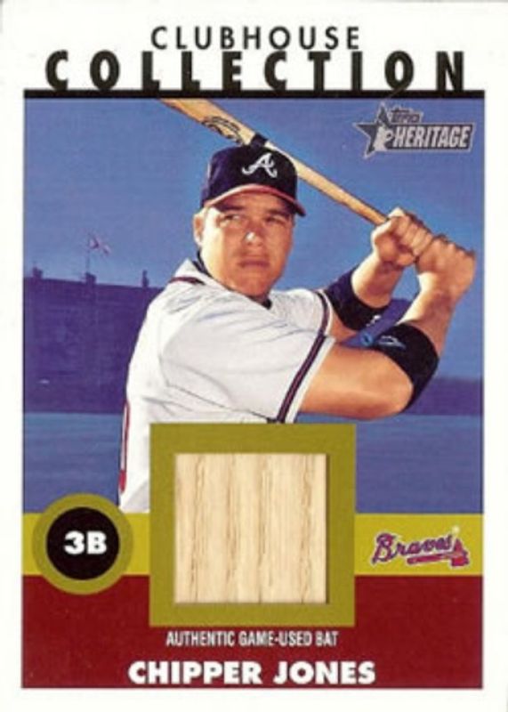 Chipper Jones 2001 Topps Heritage #THCC-CJ Clubhouse Collection Relics /52 RAW
