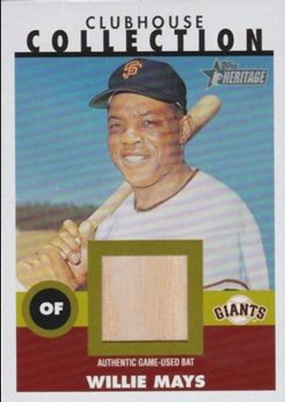 Willie Mays 2001 Topps Heritage #THCC-AWM Clubhouse Collection Relics /52 RAW