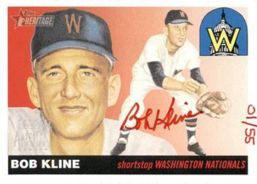 Bob Kline 2004 Topps Heritage #RO-BK Real One Autographs - Red Ink /55 ...