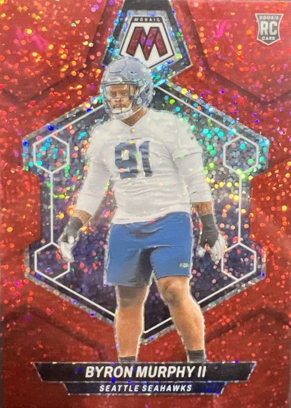 Byron Murphy II 2024 Mosaic #316 Red Sparkle /(SSP) Rookie RAW