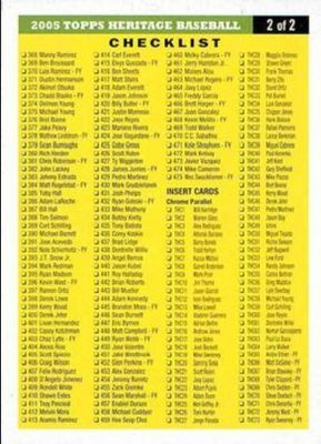 2005 Topps Heritage #2 Checklists