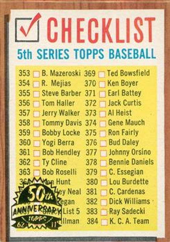 2011 Topps Heritage #367 50th Anniversary Buybacks