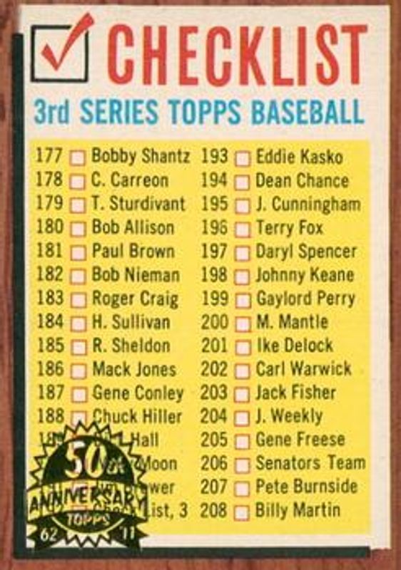 2011 Topps Heritage #192 50th Anniversary Buybacks