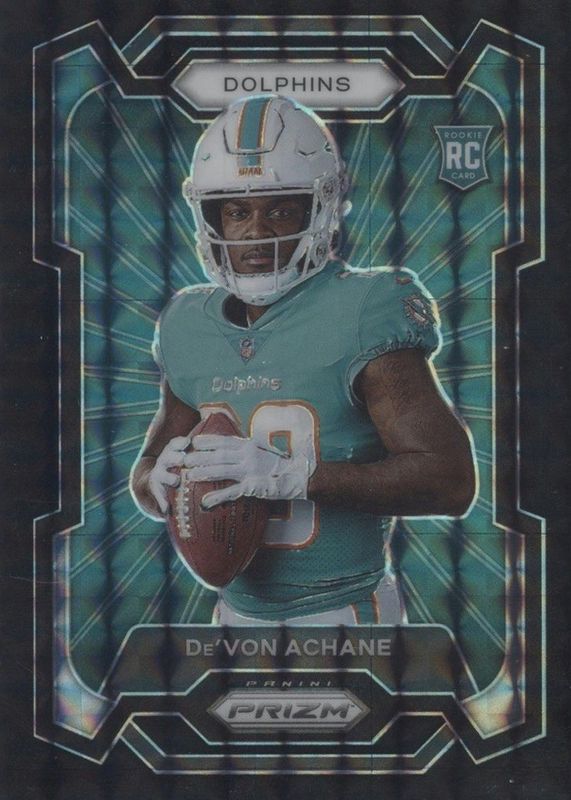 De'Von Achane 2023 Prizm #306 Rookie Variation - Black Finite /1 RAW