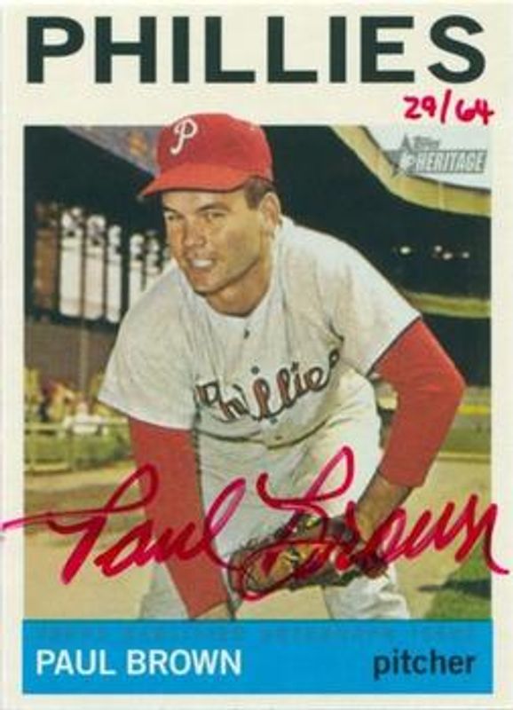 2013 Topps Heritage #ROA-PB Real One Autographs - Red Ink /64