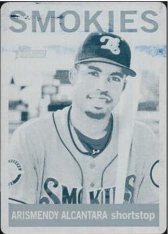 2013 Topps Heritage Minor League #56 Printing Plates Cyan /1