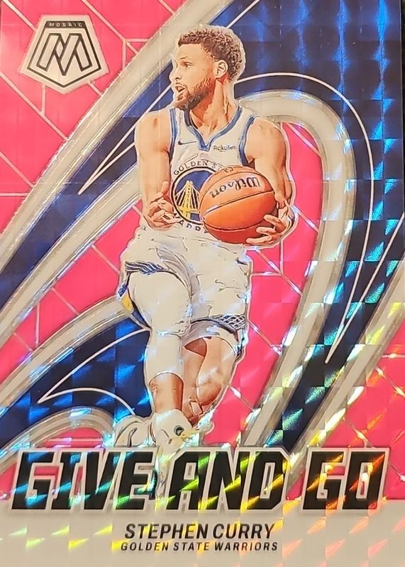 Stephen Curry 2023 Mosaic #1 Give and Go - Pink Fluorescent /10 RAW