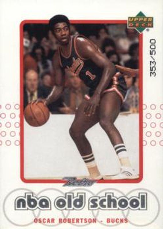Oscar Robertson 1999 Upper Deck Retro #S3 Old School/New School - Parallel /500 RAW