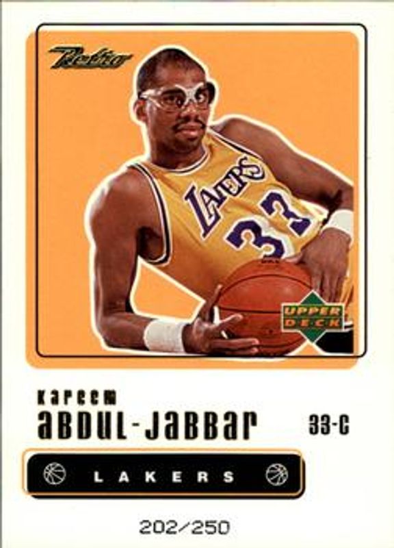 Kareem Abdul-Jabbar 1999 Upper Deck Retro #40 Gold /250 RAW