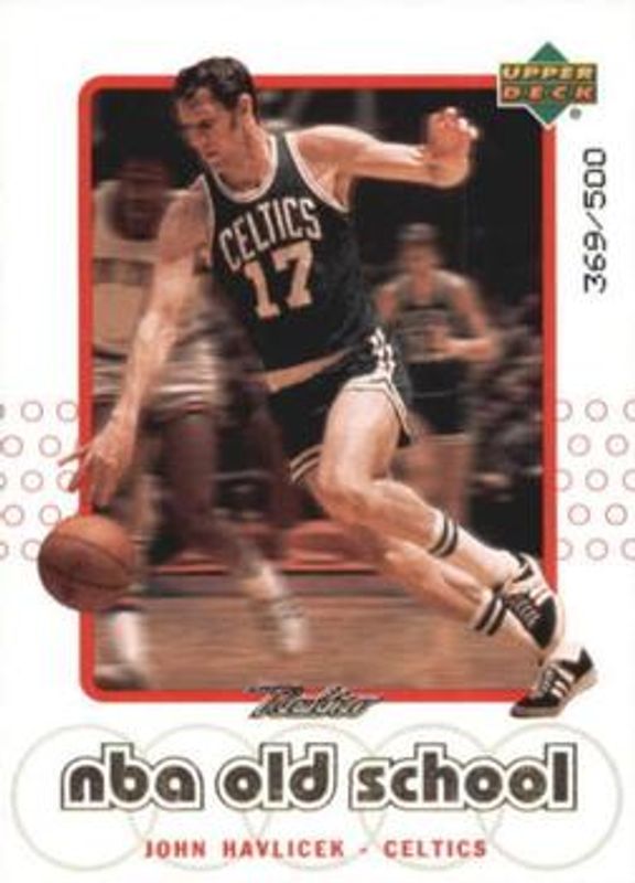 John Havlicek 1999 Upper Deck Retro #S6 Old School/New School - Parallel /500 RAW