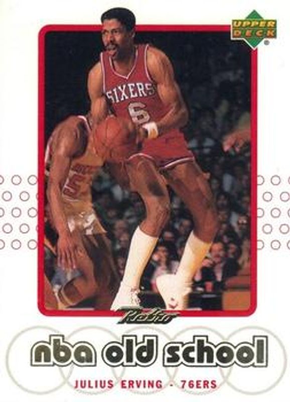 Julius Erving 1999 Upper Deck Retro #S4 Old School/New School RAW