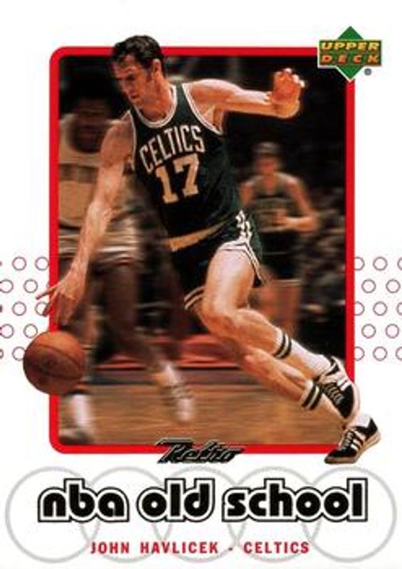 John Havlicek 1999 Upper Deck Retro #S6 Old School/New School RAW