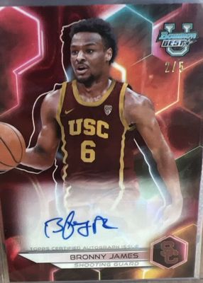 2023 Bowman Best University #B23-LBJ Best of 2023 Autographs - Red Lava Refractor /5