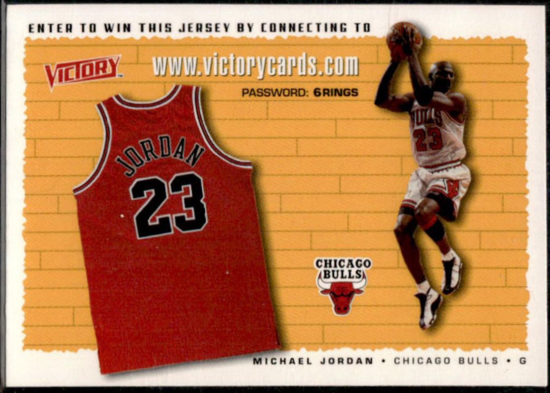 Michael Jordan 1999 Upper Deck Victory Michael Jordan Enter To Win This Jersey RAW