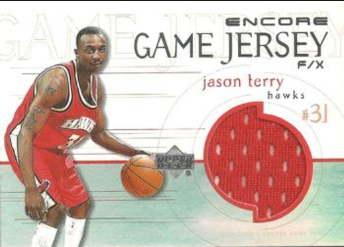 Jason Terry 1999 Upper Deck Encore #JT-J Game Jerseys Rookie RAW
