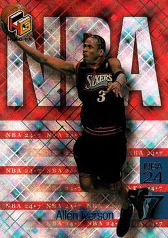 Allen Iverson 1999 Upper Deck HoloGrFX #N2 NBA 24-7 RAW