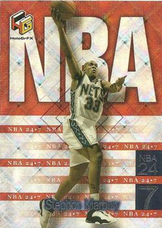 Stephon Marbury 1999 Upper Deck HoloGrFX #N11 NBA 24-7 RAW