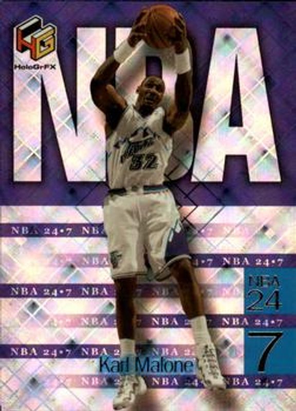 Karl Malone 1999 Upper Deck HoloGrFX #N15 NBA 24-7 RAW