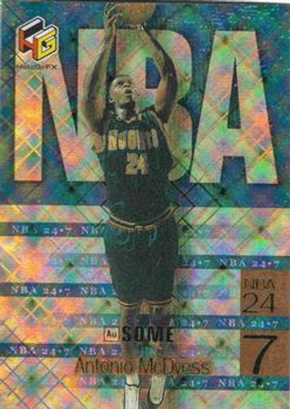 Antonio McDyess 1999 Upper Deck HoloGrFX #N12AU NBA 24-7 - AuSome RAW