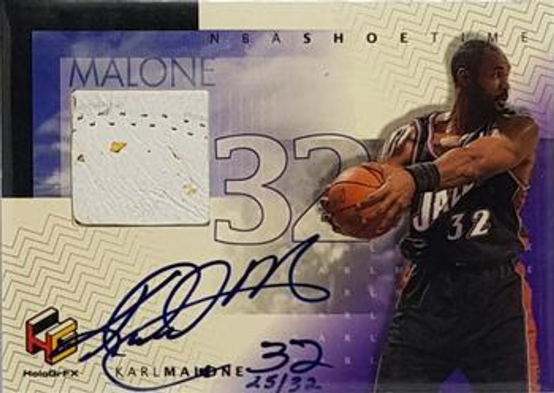 Karl Malone 1999 Upper Deck HoloGrFX #KM-A NBA Shoetime /32 RAW