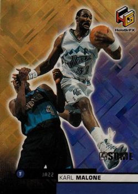 Karl Malone 1999 Upper Deck HoloGrFX #56-AU AuSome RAW