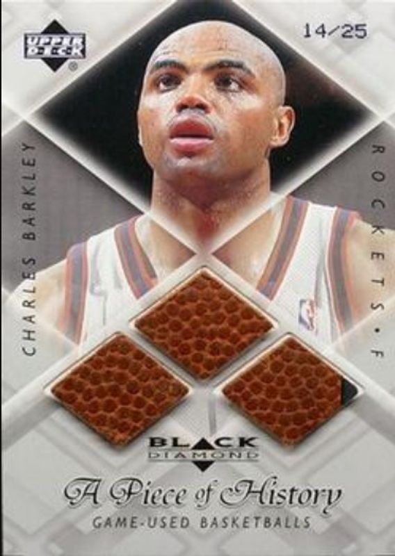 Charles Barkley 1999 Upper Deck Black Diamond #CB A Piece of History Triple /25 RAW