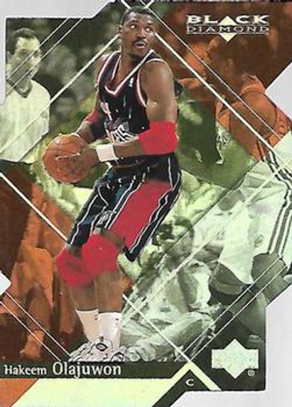 Hakeem Olajuwon 1999 Upper Deck Black Diamond #28 Diamond Cut RAW