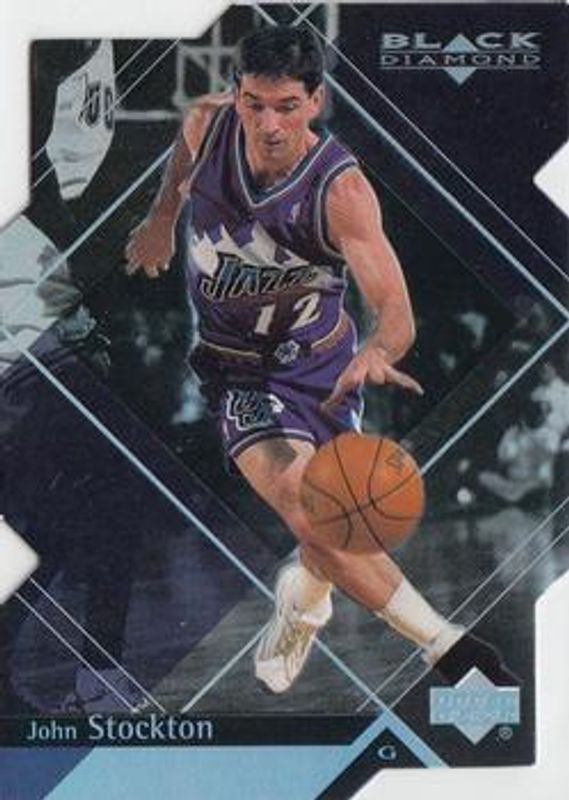 John Stockton 1999 Upper Deck Black Diamond #83 Diamond Cut RAW