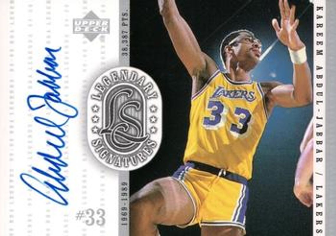 Kareem Abdul-Jabbar 1999 Upper Deck Legends #KA Legendary Signatures RAW