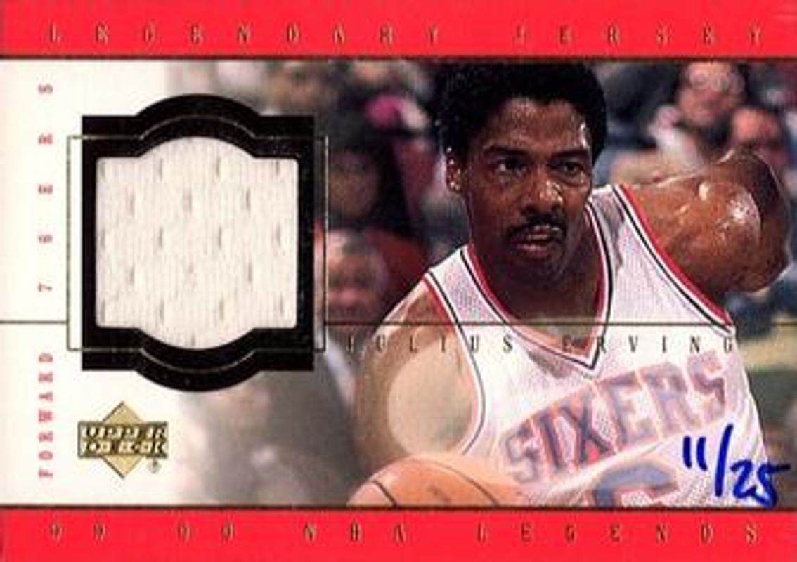 Julius Erving 1999 Upper Deck Legends #DR-G Legendary Jerseys Gold /25 RAW