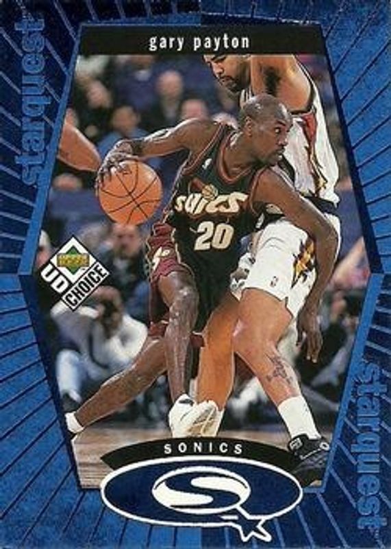 Gary Payton 1998 Upper Deck Choice #SQ25 StarQuest - Blue RAW
