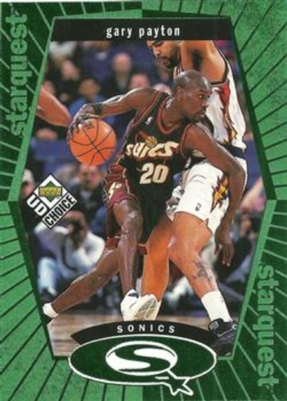 Gary Payton 1998 Upper Deck Choice #SQ25 StarQuest - Green RAW