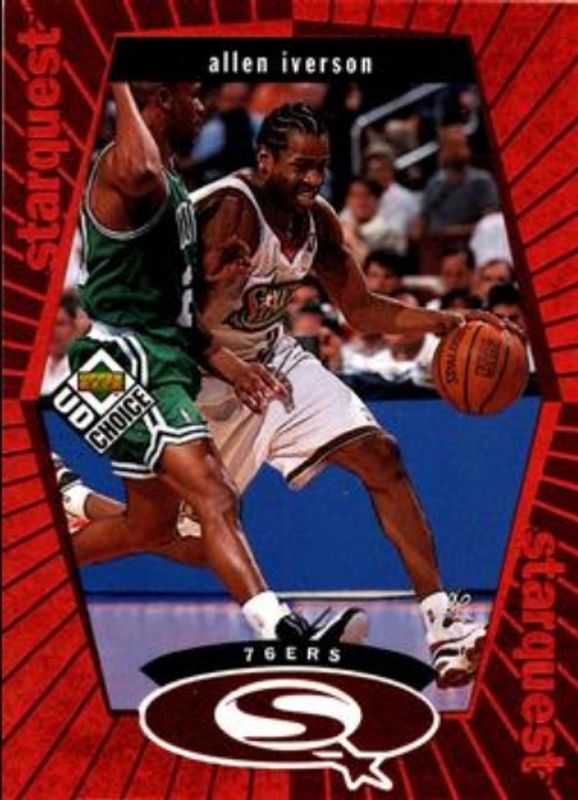 Allen Iverson 1998 Upper Deck Choice #SQ20 StarQuest - Red RAW
