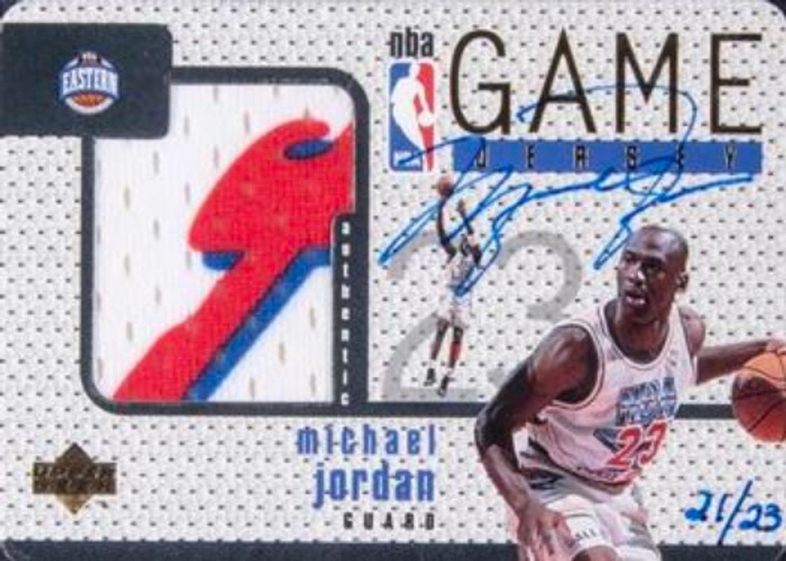 Michael Jordan 1997 Upper Deck #GJ13 Game Jersey Autographs /23 RAW