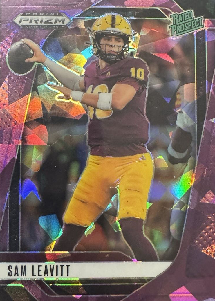 Sam Leavitt 2025 Prizm Draft Picks #6 Purple Ice /199 Price Guide ...