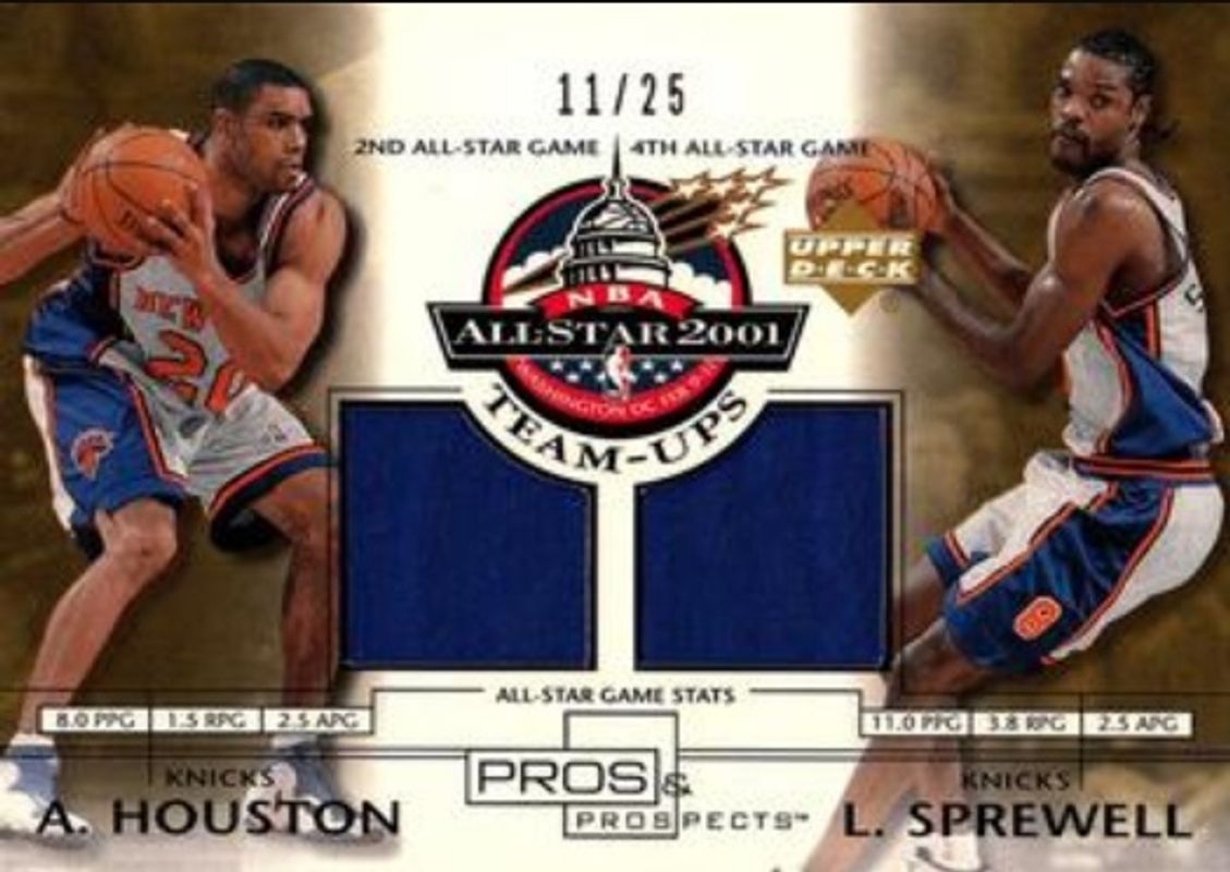 Allan Houston / Latrell Sprewell 2001 Upper Deck Pros & Prospects #AH/LS All Star Team Ups Gold /25 RAW