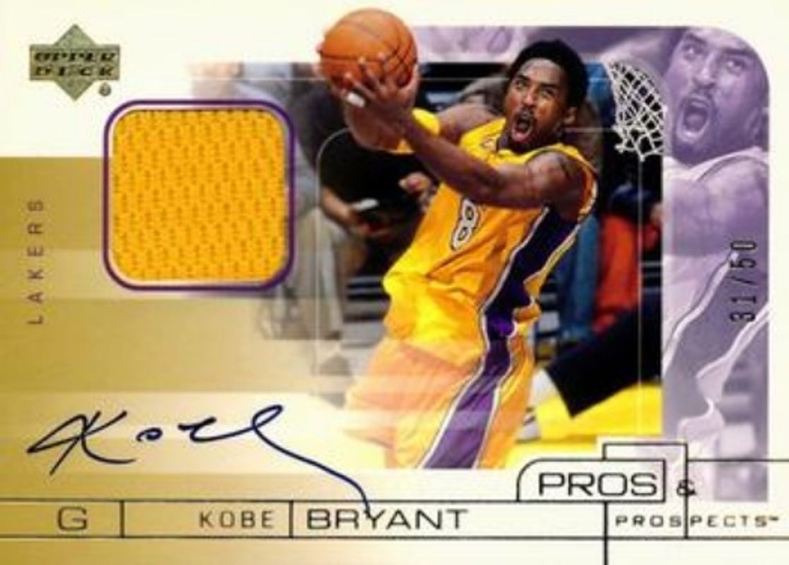 Kobe Bryant 2001 Upper Deck Pros & Prospects #KB-A Game Jerseys Autographs Gold /50 RAW