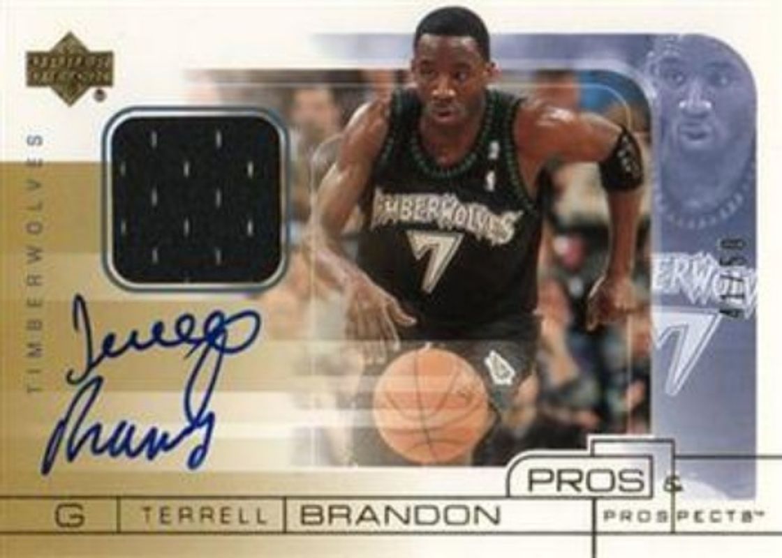 Terrell Brandon 2001 Upper Deck Pros & Prospects #TB-A Game Jerseys Autographs Gold /50 RAW