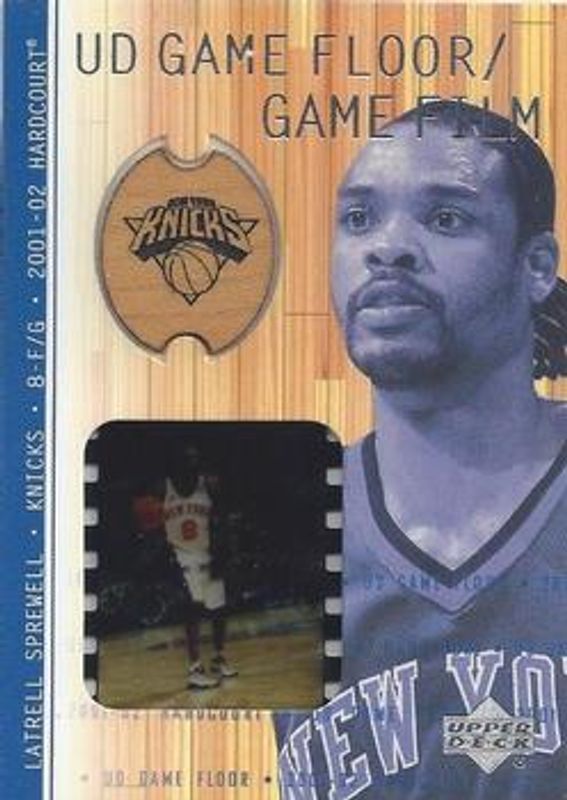 Latrell Sprewell 2001 Upper Deck Hardcourt #LS-F UD Game Film Floor RAW