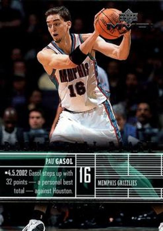 Pau Gasol 2002 Upper Deck MVP #B6 Basketball Diary RAW