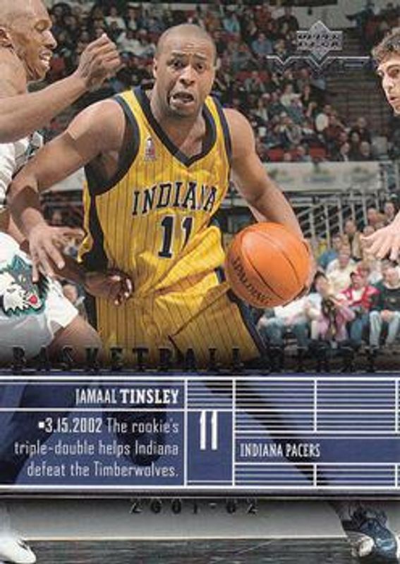 Jamaal Tinsley 2002 Upper Deck MVP #B13 Basketball Diary RAW